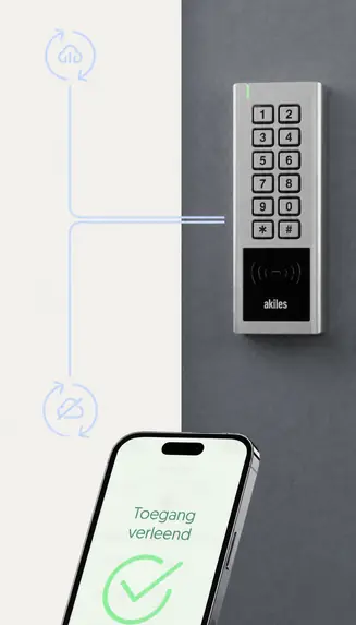 Akiles Pinpad in gebruik met de smartphone-app