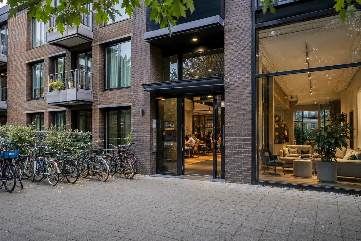 Moderne studentenhuisvesting met gedeelde entree en lounge